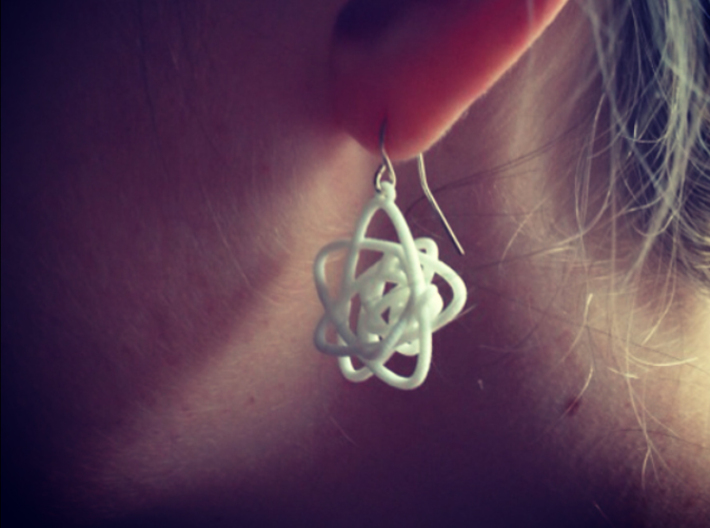 Sprouted Spiral Earrings 3d printed White Strong & Flexible