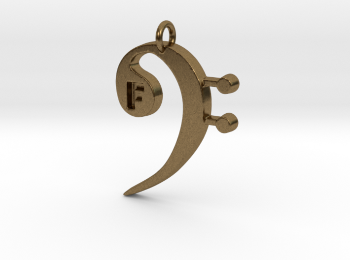 F Clef Pendant with «F» 3d printed
