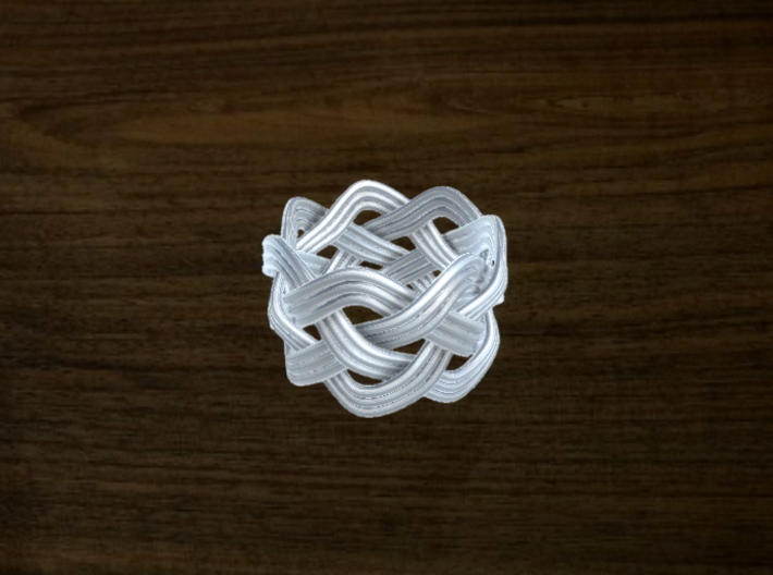 Turk's Head Knot Ring 4 Part X 7 Bight - Size 5 3d printed