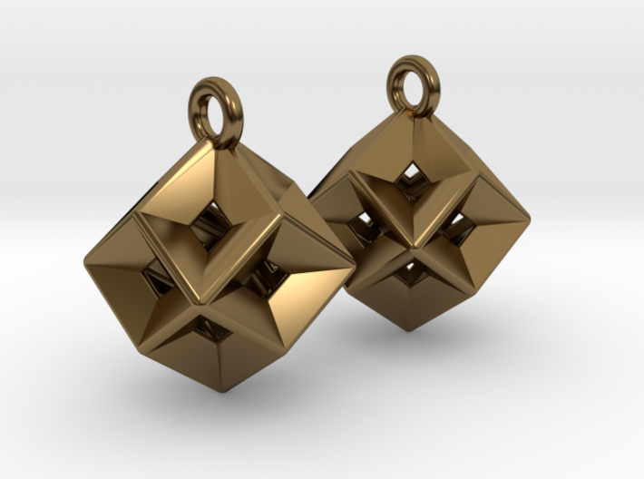 Tessellating Earrings - Metal 3d printed 