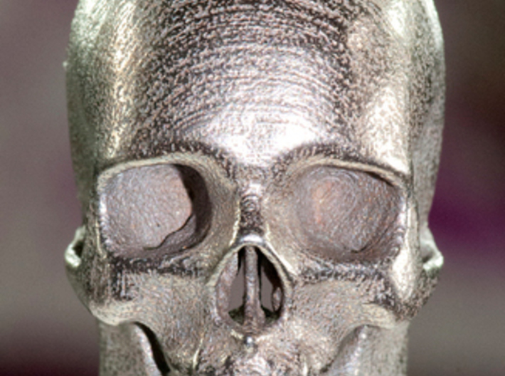 Human Skull With Loop 3d printed stainless steel print