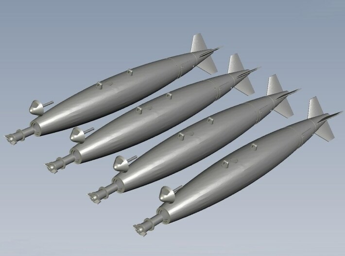 1/18 scale General Dynamics 500 lb Mk 82 bombs x 4 3d printed 