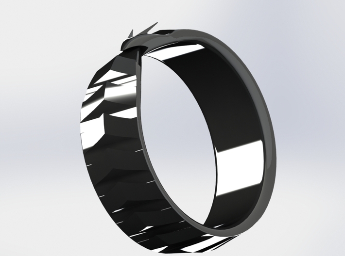 Ouroboros Signet Ring 3d printed Silver 3