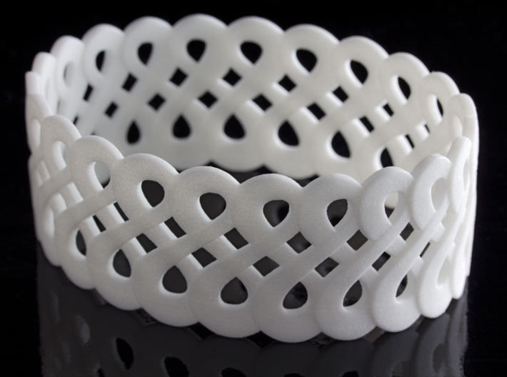 Infinite like loops - Bracelet 3d printed Infinite like loops Bracelet ( White Strong &amp; Flexible )
