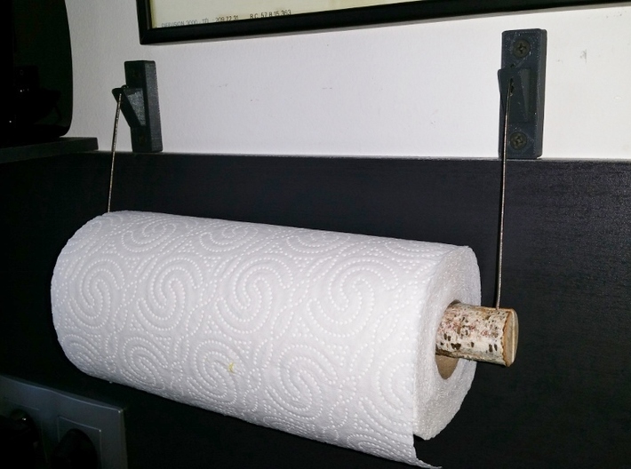 Kitchen Paper Towel Roll Holder 3d printed Paper towel roll with its 2 minimalist supports