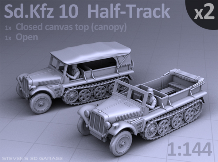 Sd.Kfz 10 Half-Track (2 pack) 3d printed