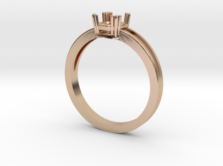 Solitaire Cushion Engagement Ring 3d printed