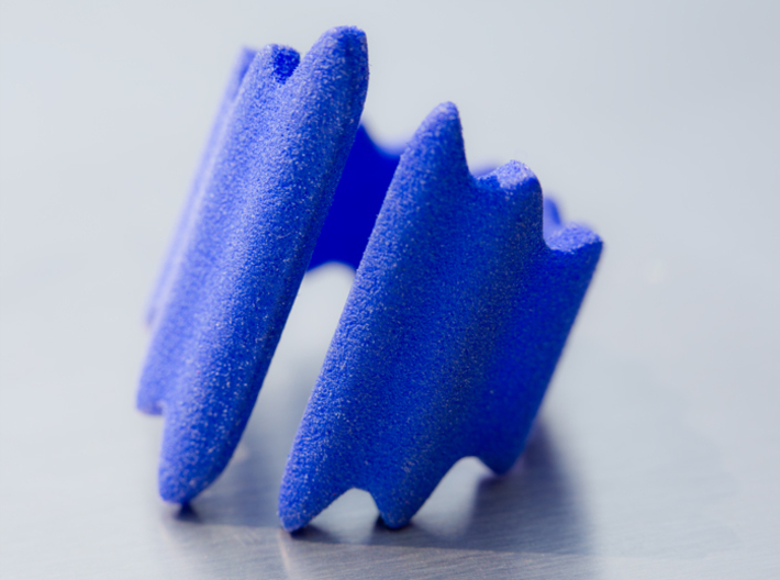 Waves Ring (Size 16) 3d printed Waves Ring - Royal Blue Strong &amp; Flexible (Size 16)