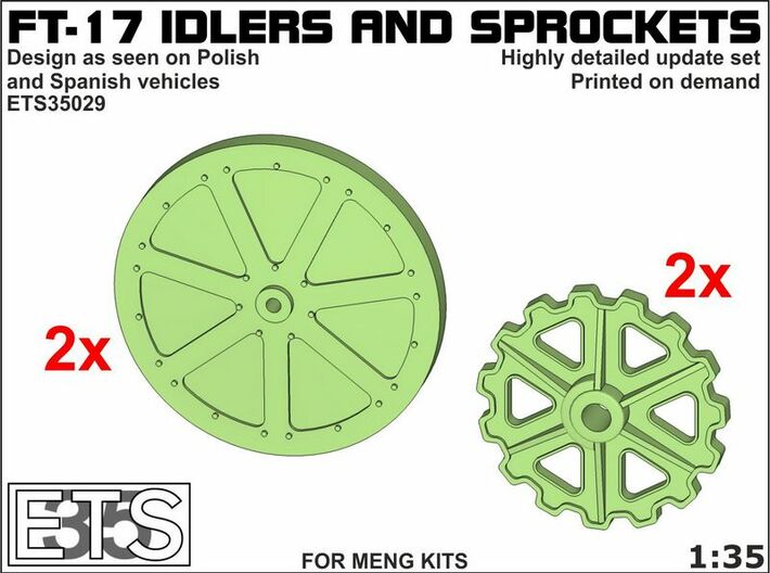 ETS35029 - FT17 - Idlers &amp; Sprockets [1:35] 3d printed