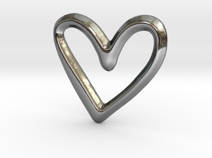 Open Heart Pendant/Charm - 16mm 3d printed