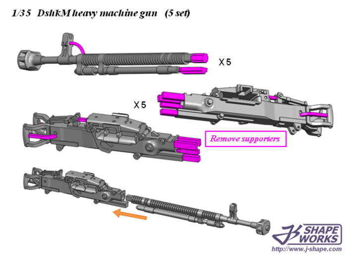 1/35 DshkM heavy machine gun (5 set) 3d printed