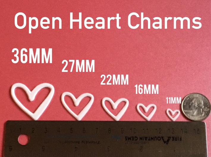 Open Heart Charm - 11mm 3d printed