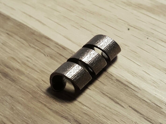 Hair/Beard Spiral Ring 3d printed Beard spiral in polished bronze steel