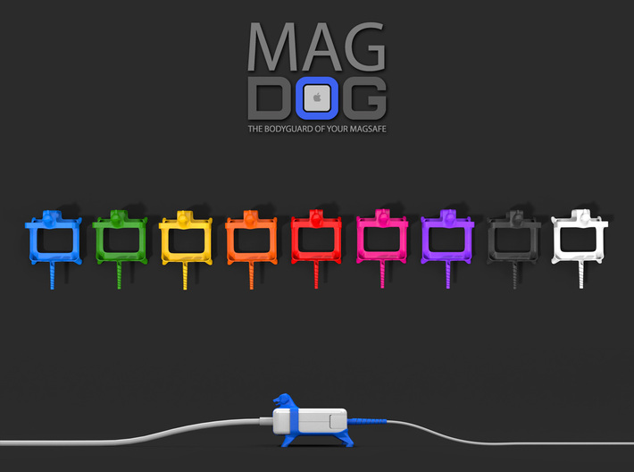 MAGDOG - The Bodyguard of your MagSafe! (85w) 3d printed MAGDOG fits MagSafe 85w (3 1/8 x 3 1/8 x 1 1/8). New models for MagSafe 60w and 45w, coming soon.