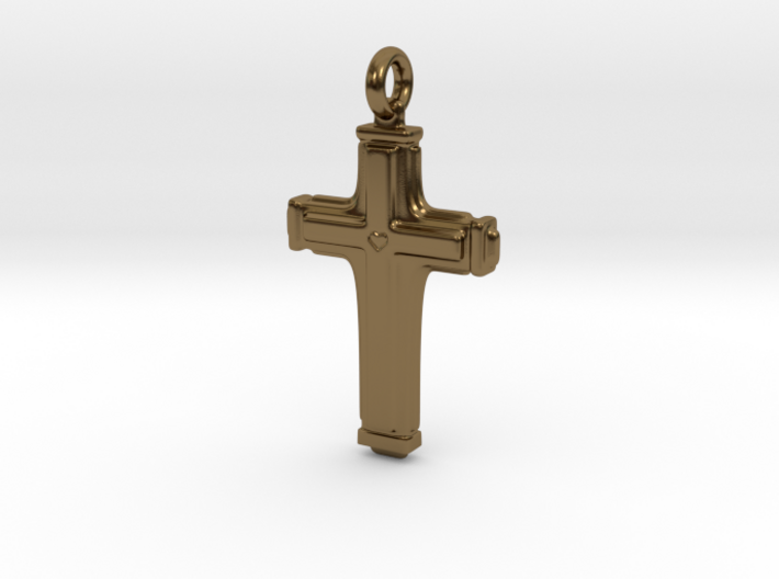 Cross with small heart. 3d printed