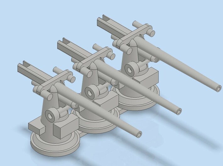 1:249 Scale 3&quot;/50 Cal Mk22 Naval Gun 3d printed