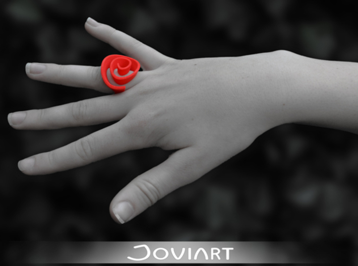 Curly Rose Ring 16mm 3d printed 