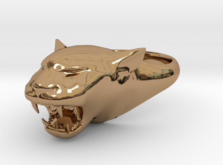 Cougar-Puma Ring , Mountain lion Ring Size 9 3d printed