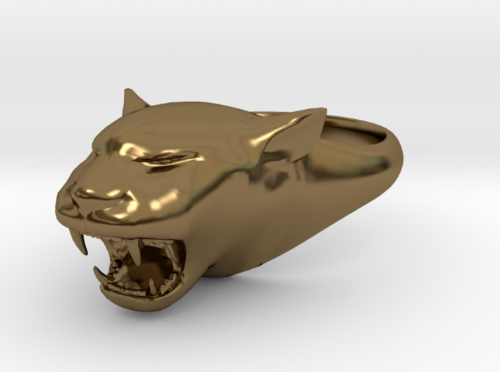 Cougar-Puma Ring , Mountain lion Ring Size 8 3d printed