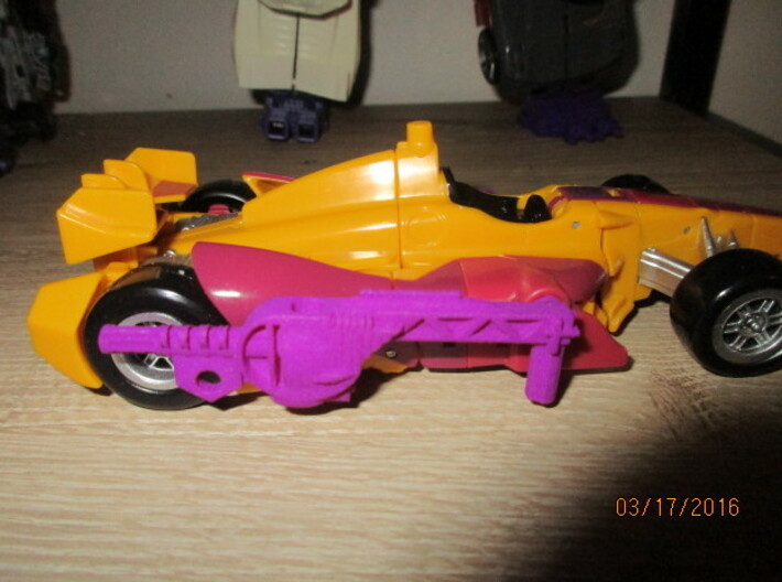 Menasor Brace Cannons 3d printed Mounted on Dragstrip