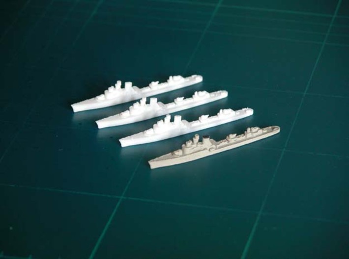 Italian destroyer &quot;Soldati class&quot; x 4 - 1:1800 sc 3d printed One painted (example)