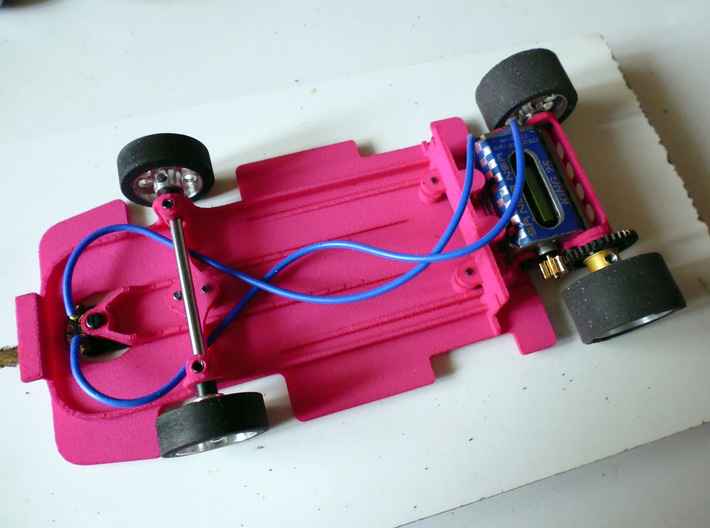 Slot car chassis for FXX 1/28 3d printed