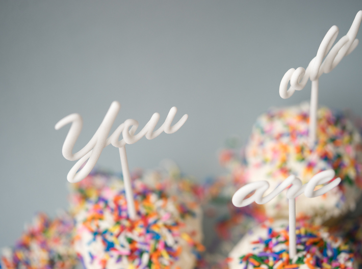 You Are Old Cake Topper Set 3d printed 