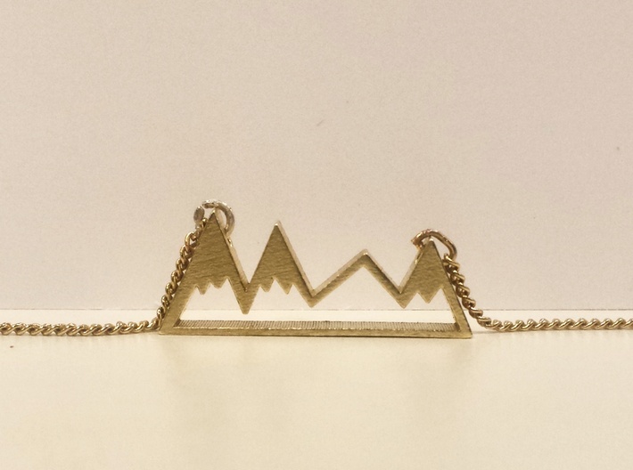 Quadruplet Peaks necklace 3d printed This is my raw brass necklace