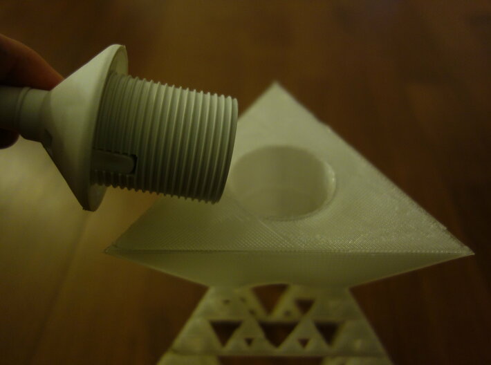 Sierpinski tetrix lamp shade 3d printed 