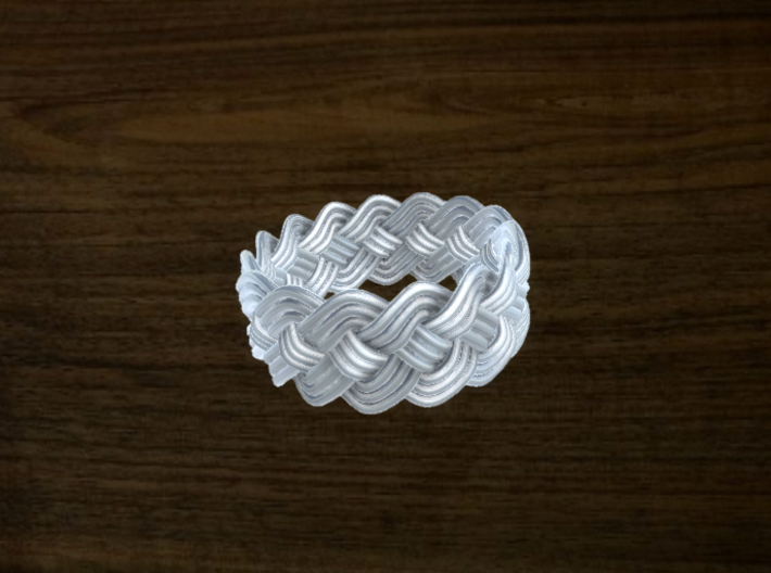 Turk's Head Knot Ring 4 Part X 15 Bight - Size 10 3d printed