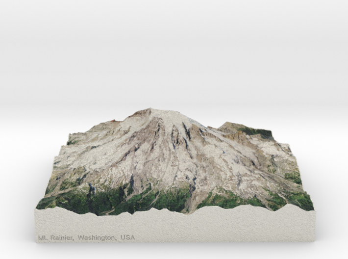 Mt. Rainier, Washington, USA, 1:50000 Explorer 3d printed 