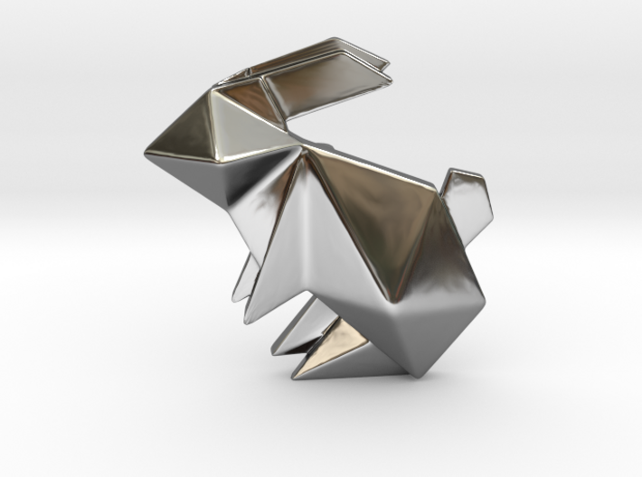 Origami Rabbit Pendant 3d printed