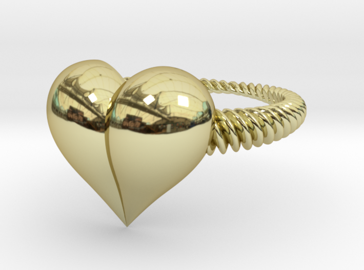 Size 11 Heart Ring 3d printed