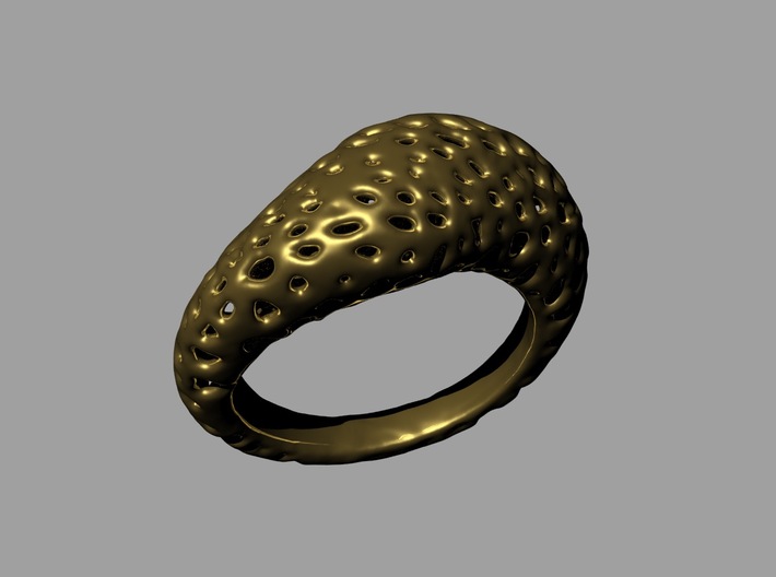Volcanic stone ring 3d printed