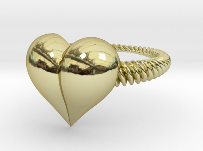 Size 10 Heart Ring 3d printed