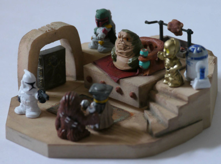 Diorama of Sluggy's Throne Room 3d printed ...And here it is with minifigures! Minifigures are NOT included.