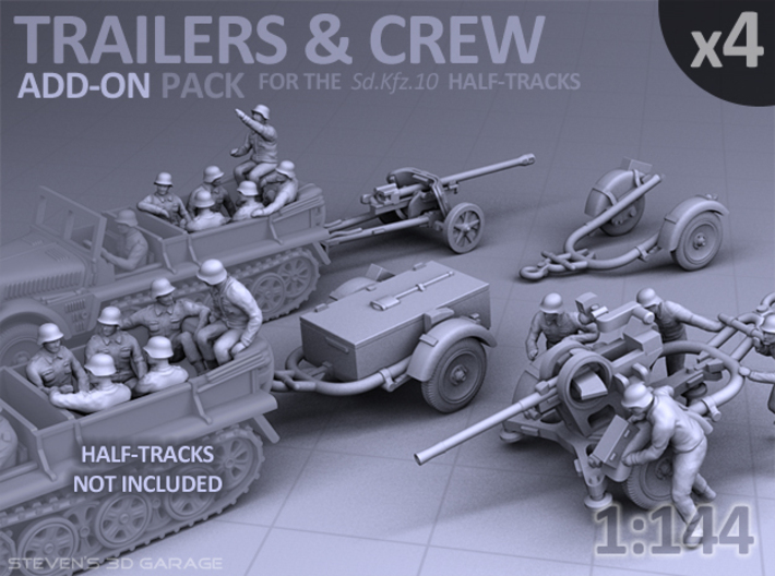 Trailers &amp; Crew : Add-on (4 pack) 3d printed
