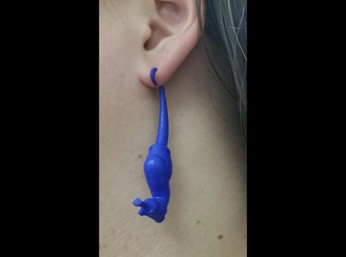 Seahorse 1.6mm/ 14 gauge earring! 3d printed clear coat is added