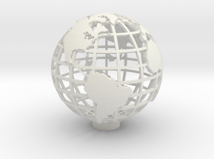 Gridded Globe for Mercator Projection 12cm 3d printed