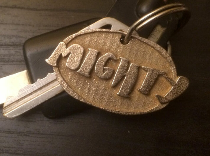 Mighty Bold (a hand drawn keychain) 3d printed
