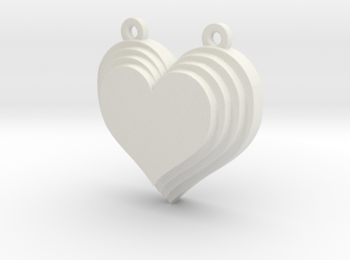 Terracing Heart Pendant 3d printed