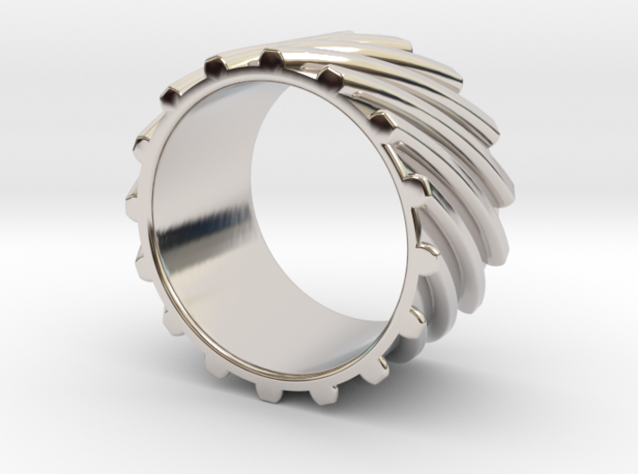 Helical Gear Ring US Size 10 3d printed