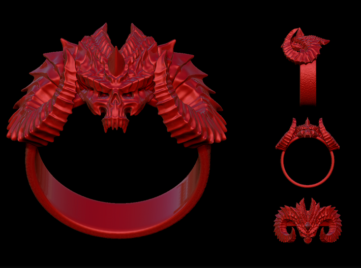Diablo Ring (size - 2) 3d printed 