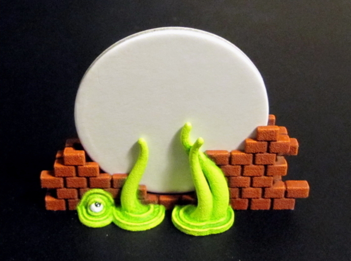 Gate Holders (9 pcs) - Eldritch Horror 3d printed Hand-painted White Strong Flexible (back view). 40mm disc for scale.