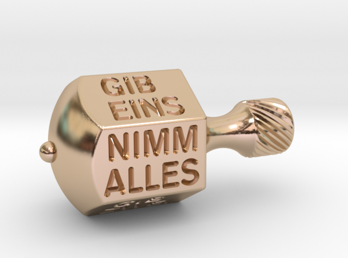 Nimm-Gib-Kreisel 3d printed Rotgoldener Nimmgib