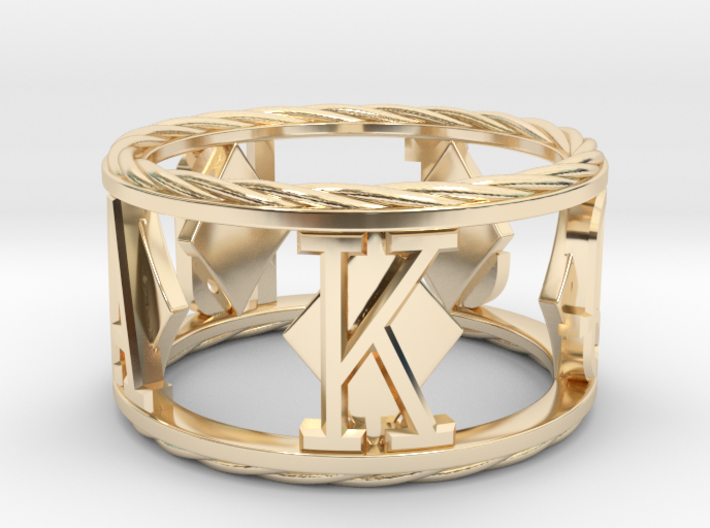 Royal Flush Diamonds Ring 3d printed