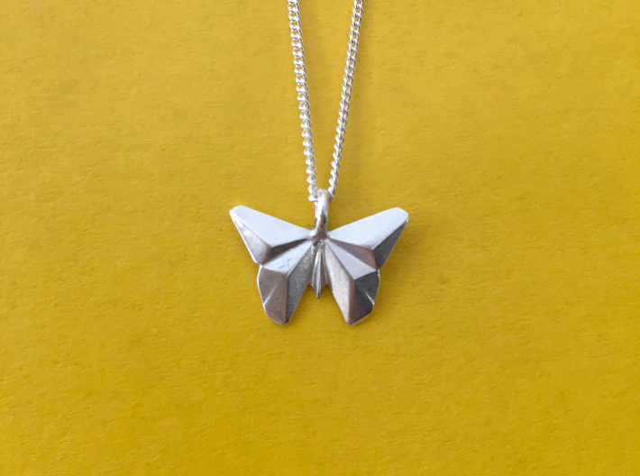 Origami Butterfly 3d printed Origami Butterfly Pendant