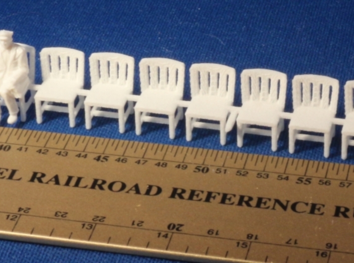HO SCALE Simple Chairs (x10) 3d printed