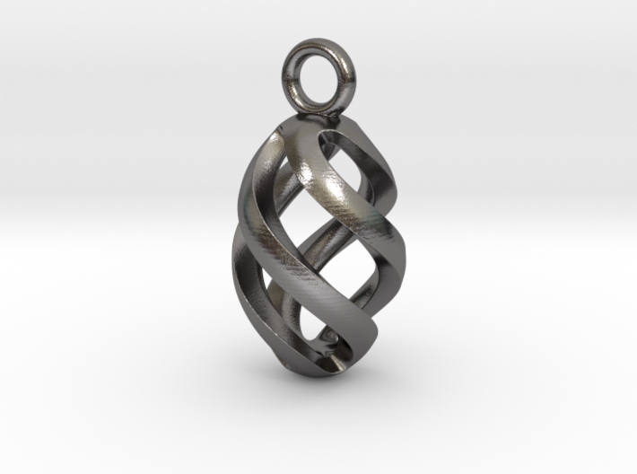 Twisted Oval Pendant 3d printed
