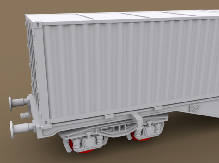 TT Scale Sgnss Container Wagon complete set (EU)  3d printed  TT Scale Sgnss Container Wagon complete set (wheelsets not included)